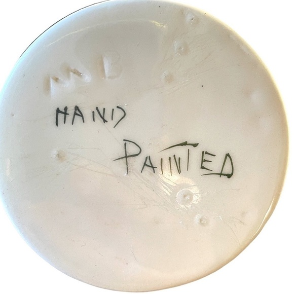 HAND painted vintage vase, violets motif, artisan made, excellent condition - Picture 5 of 5